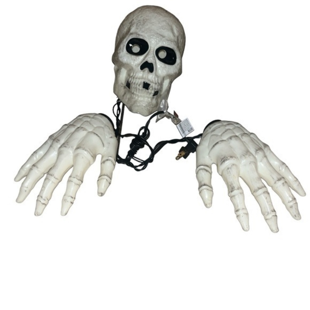 Vintage glow mold light up skeleton with hands Halloween decor